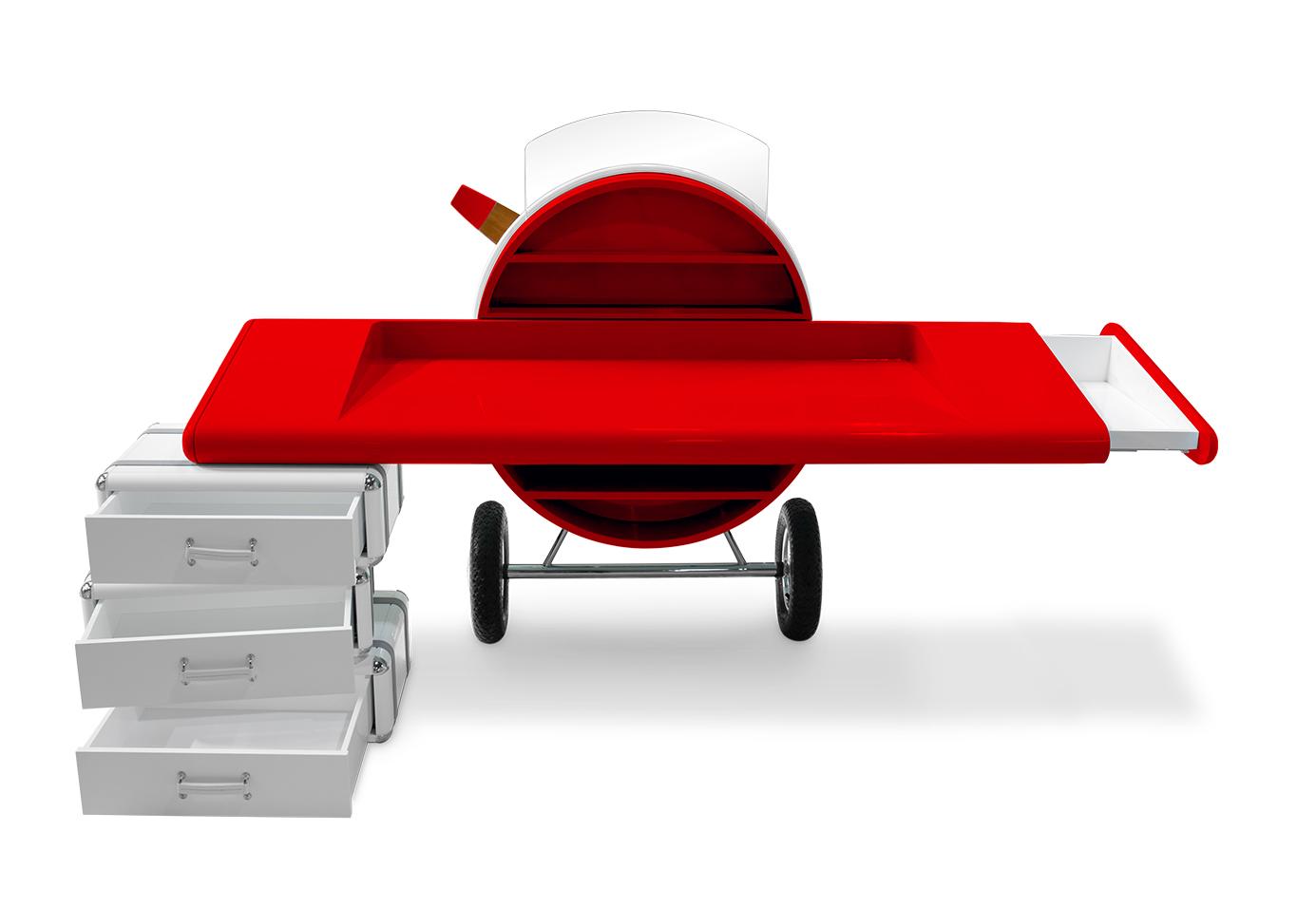 Skyline Red Kids Study Desk
