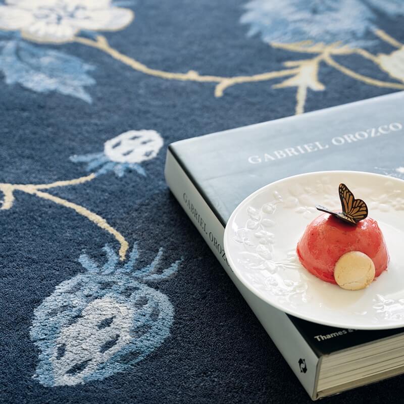 Wild Strawberry Navy Hand-Woven Rug | Size: 250 x 350 cm