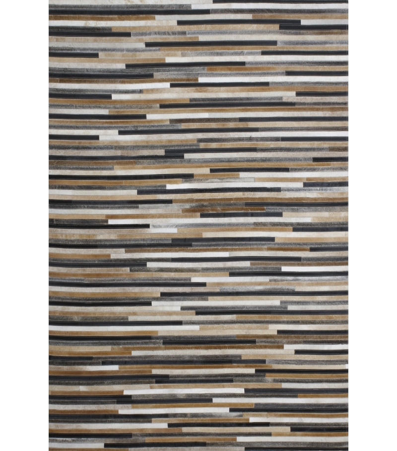 Striped Natural Cowhide Luxury Rug