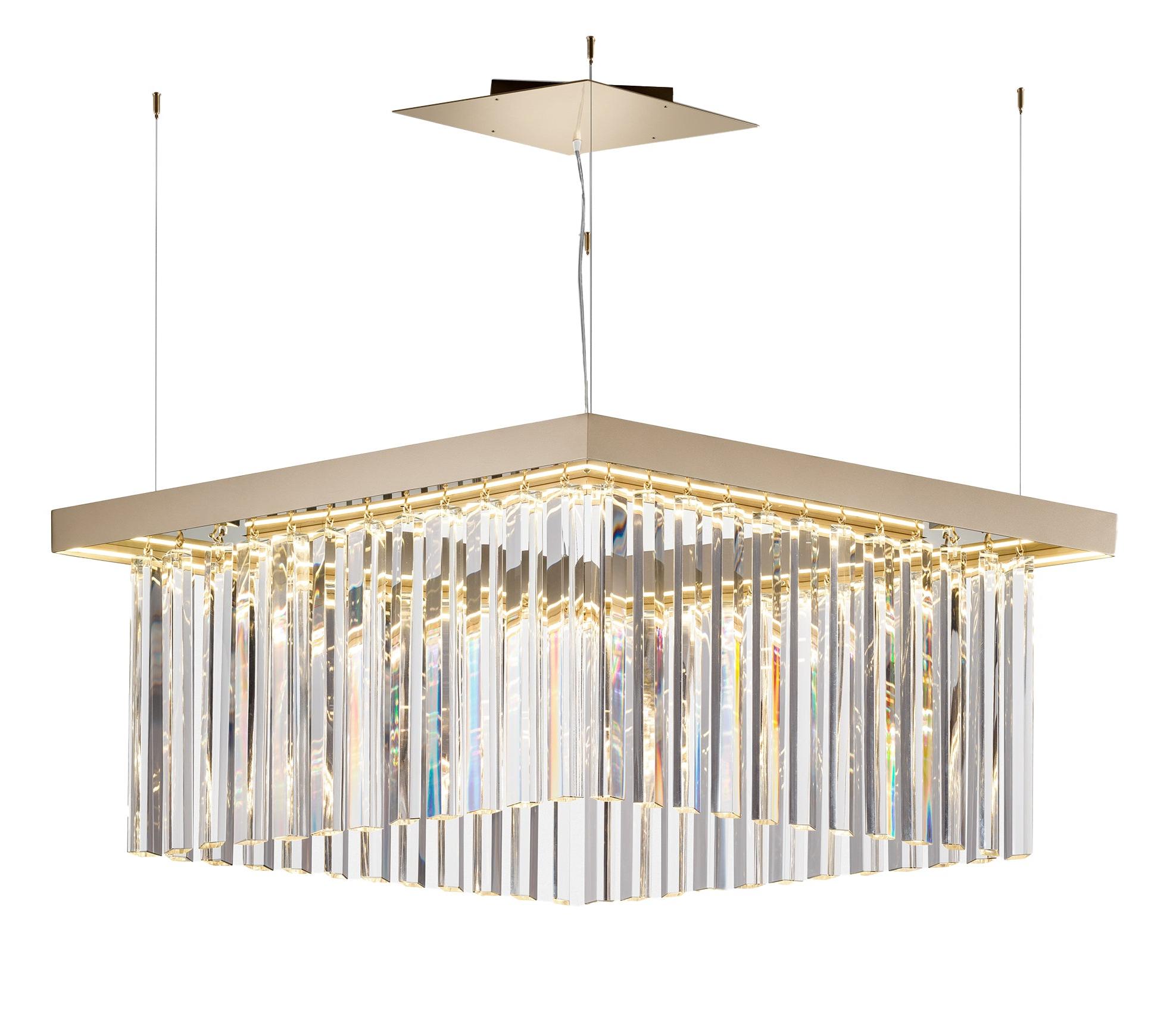 Small Rhombus Transparent Glass Chandelier