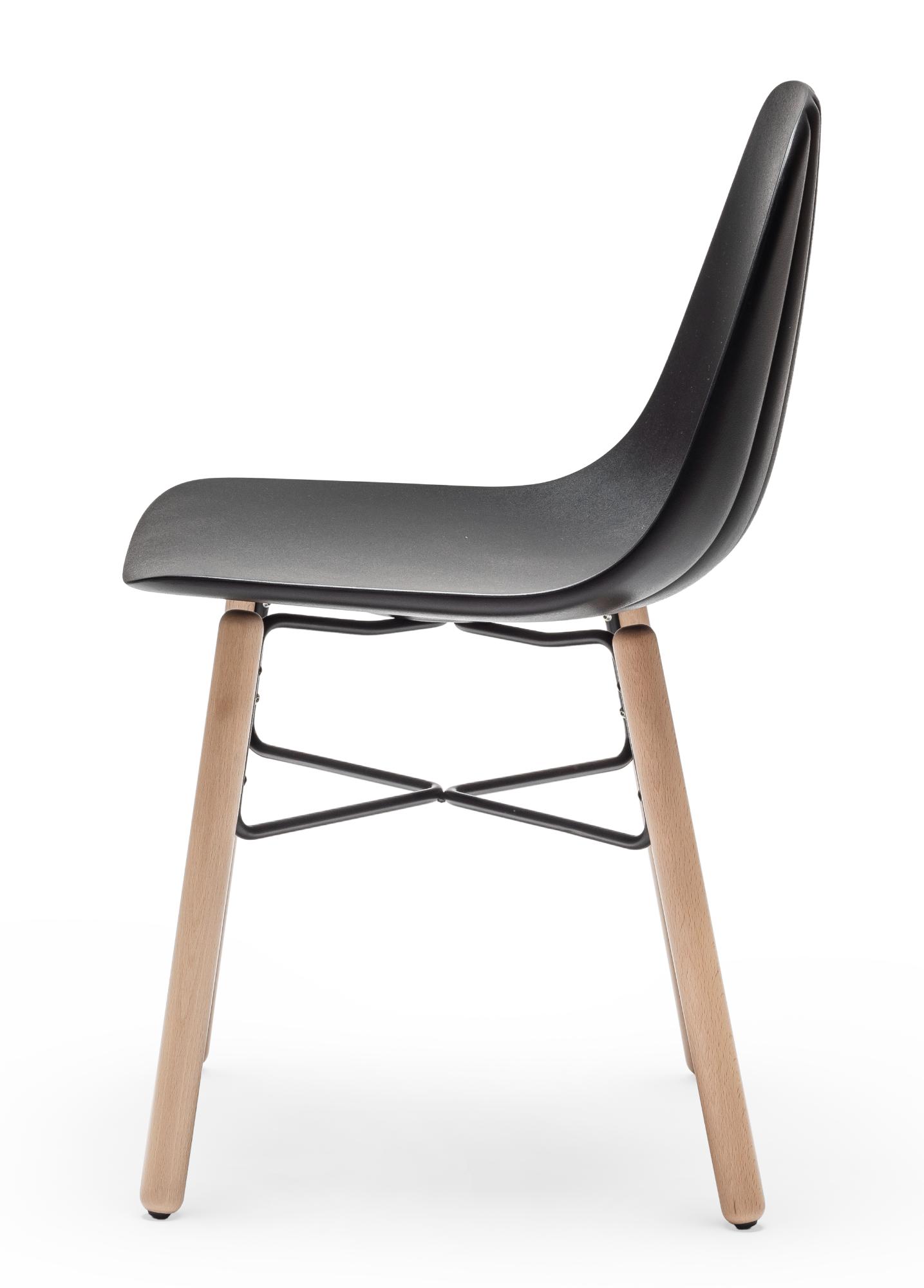 Babah Black Wood Chair