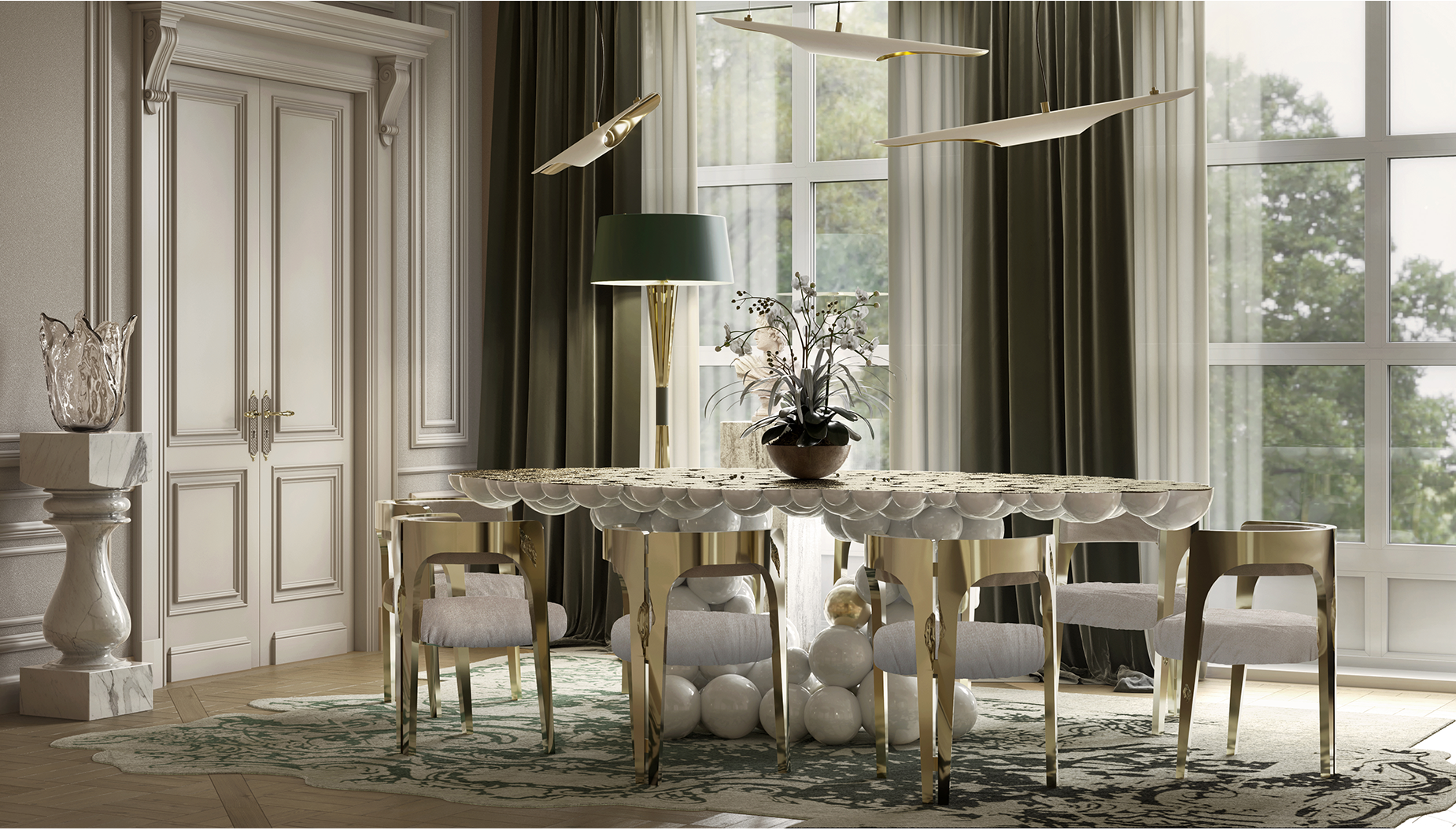 White Luxe Dining Table