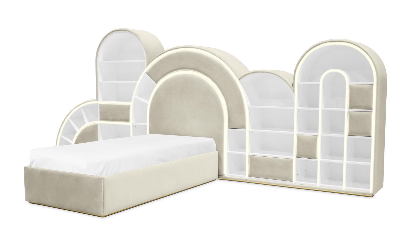 Bubblegum Marshmallow Cream Soft Bed | Configuration: Medium | Mattress Size: 90 x 190 cm