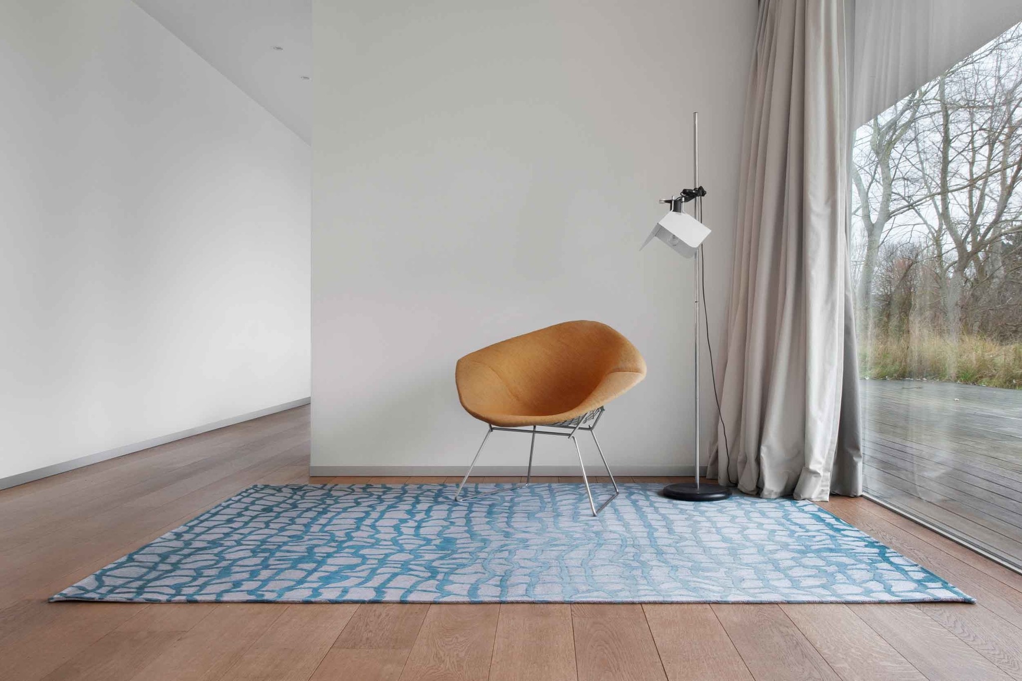 Abstract Blue Flatwoven Rug ☞ Size: 240 x 340 cm