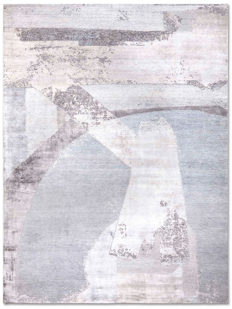 Snow Silver Hand-Woven Exquisite Rug