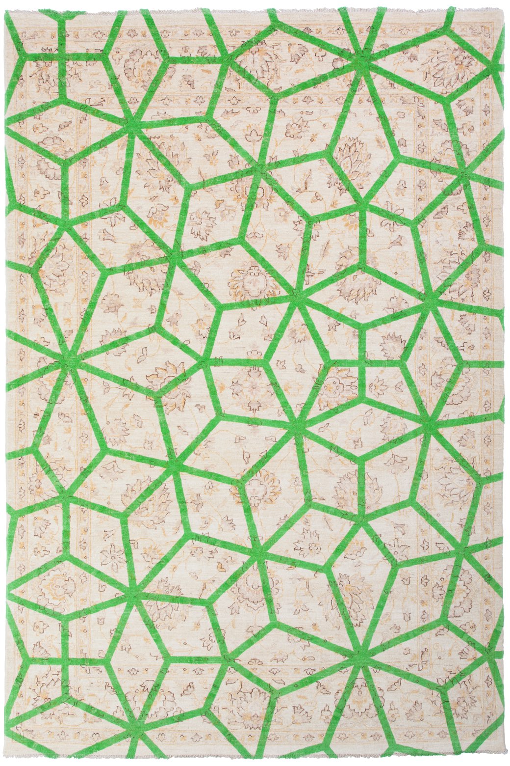 Double Layer Green Wool Rug