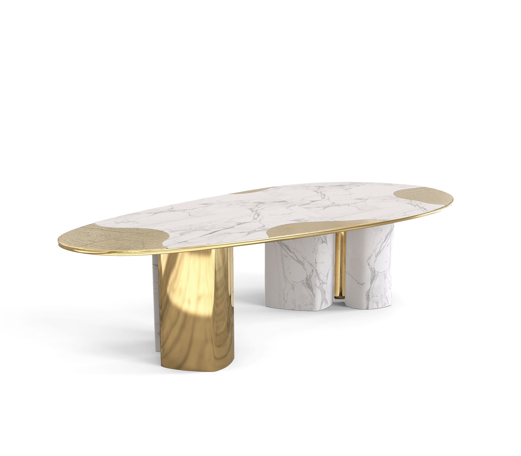 Marble & Gold Luxe Dining Table