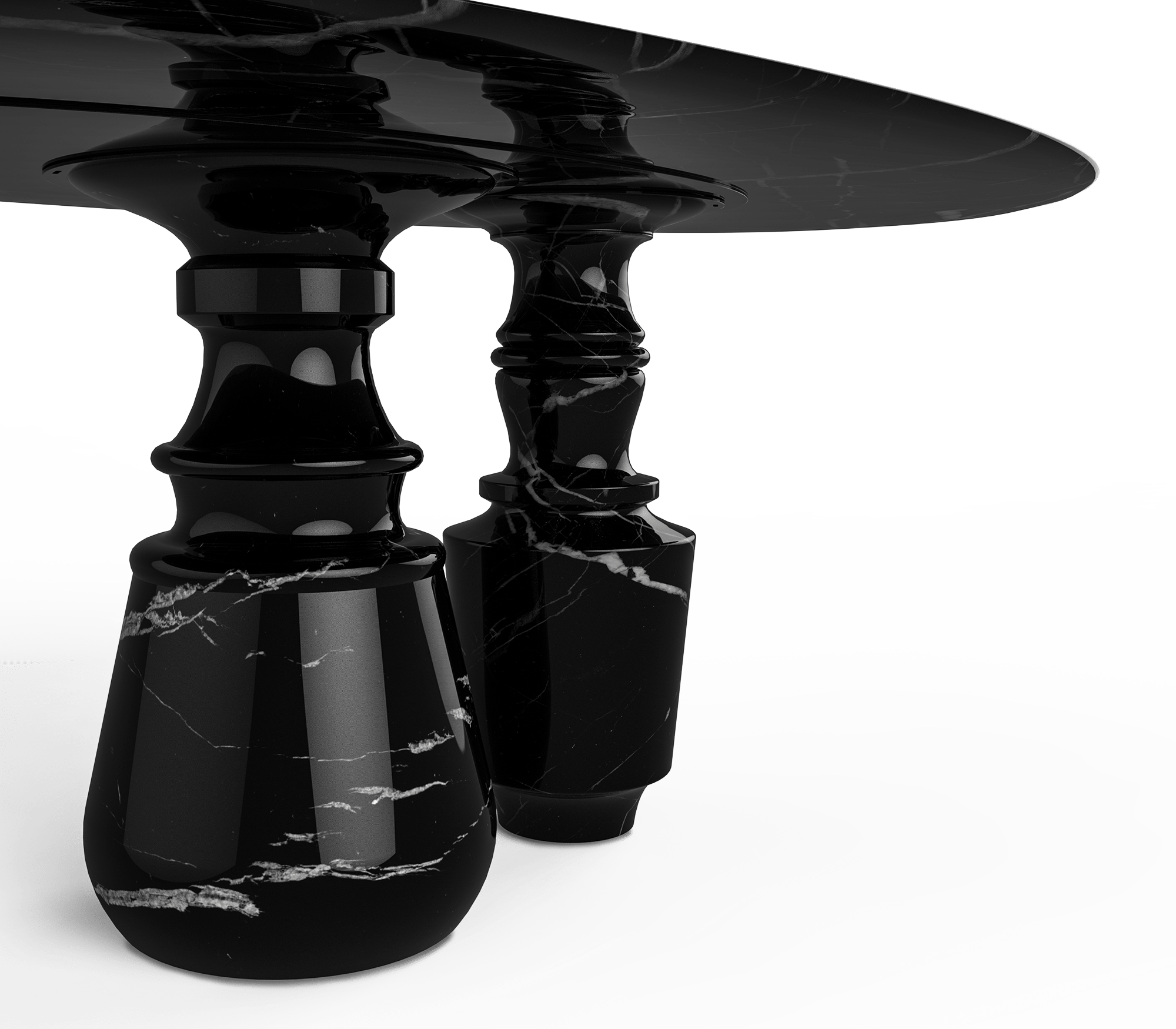 Obsidian Oval Marble Dining Table