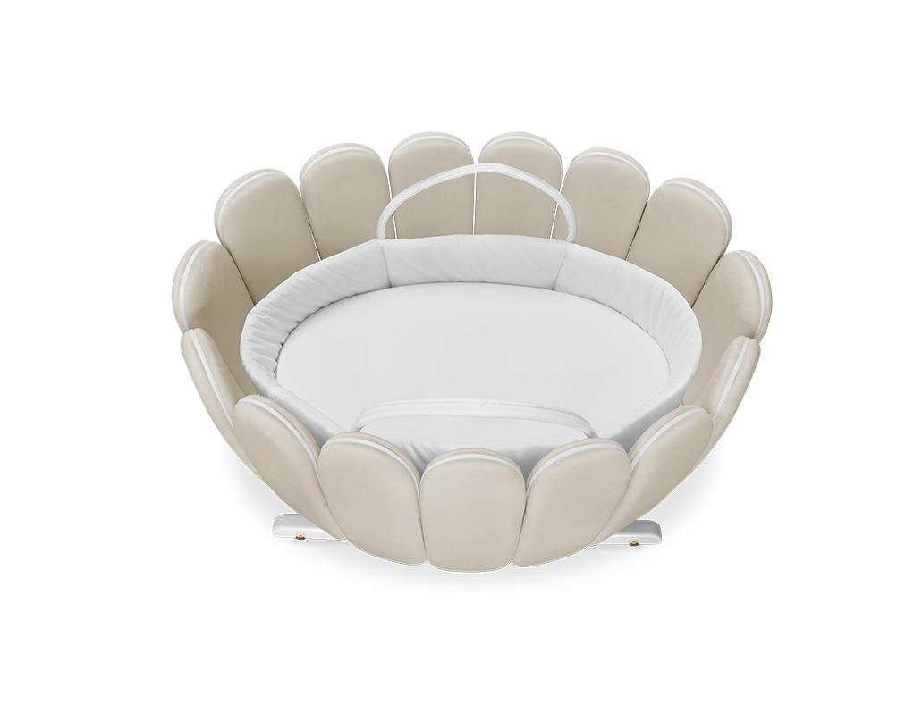Lotus Gentle Beige Rocking Crib