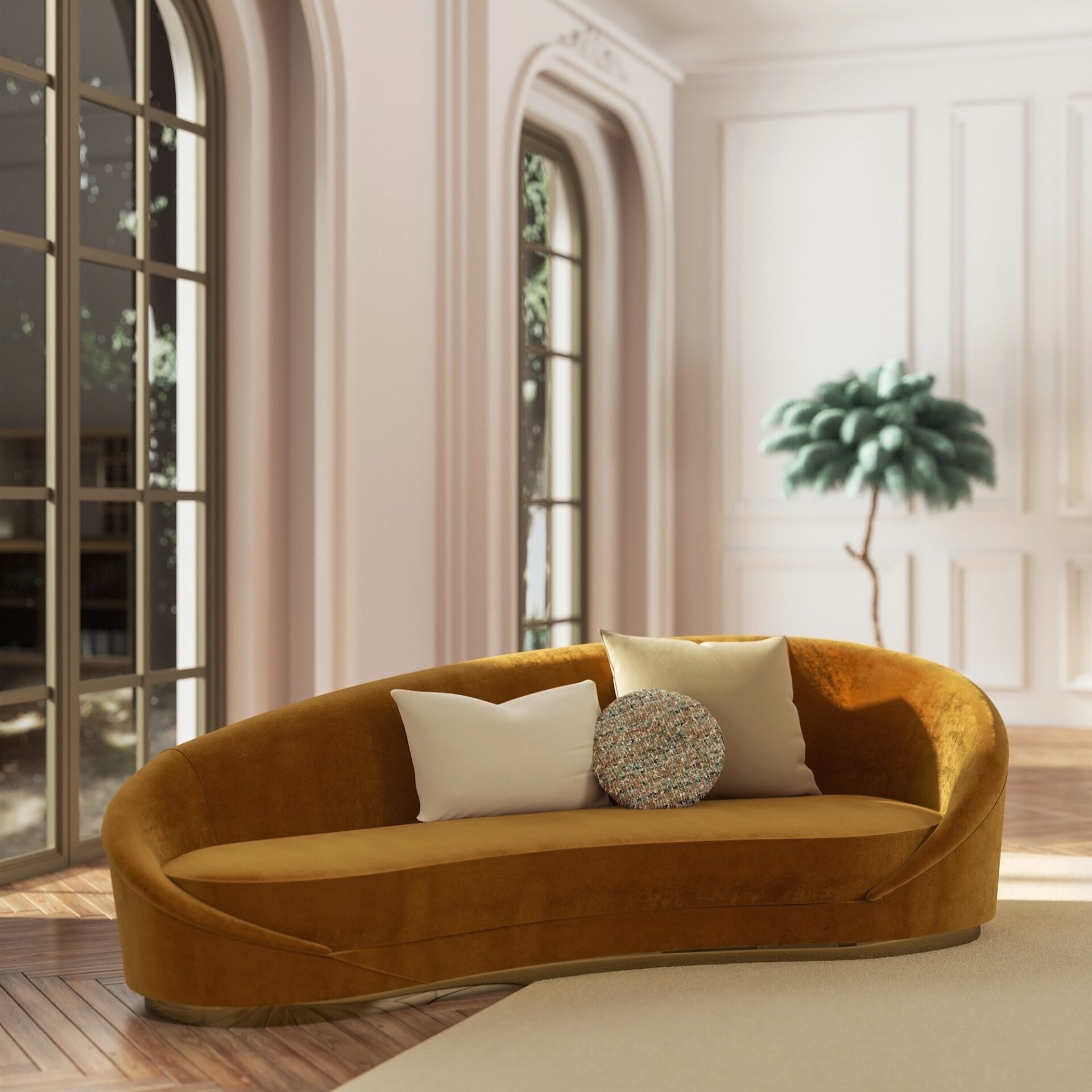 Wavy Sculptural Curved Sofa