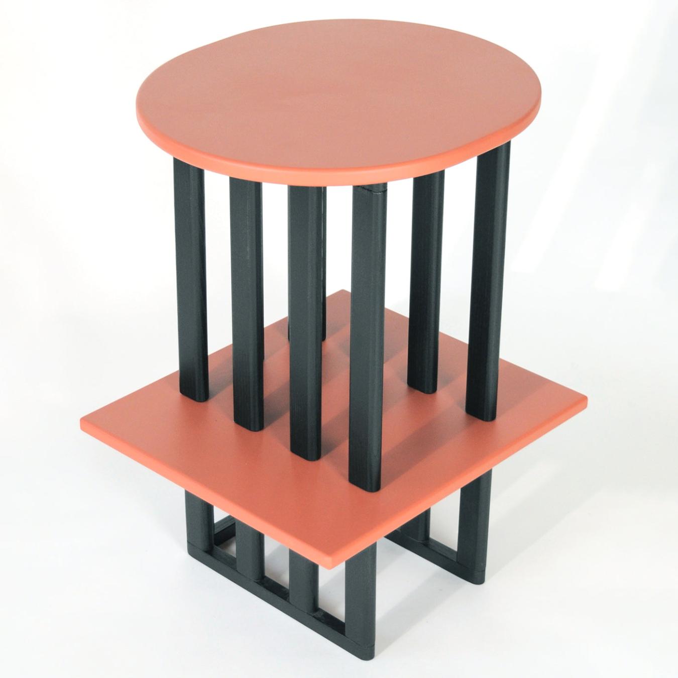Pink & Black Wood Side Table
