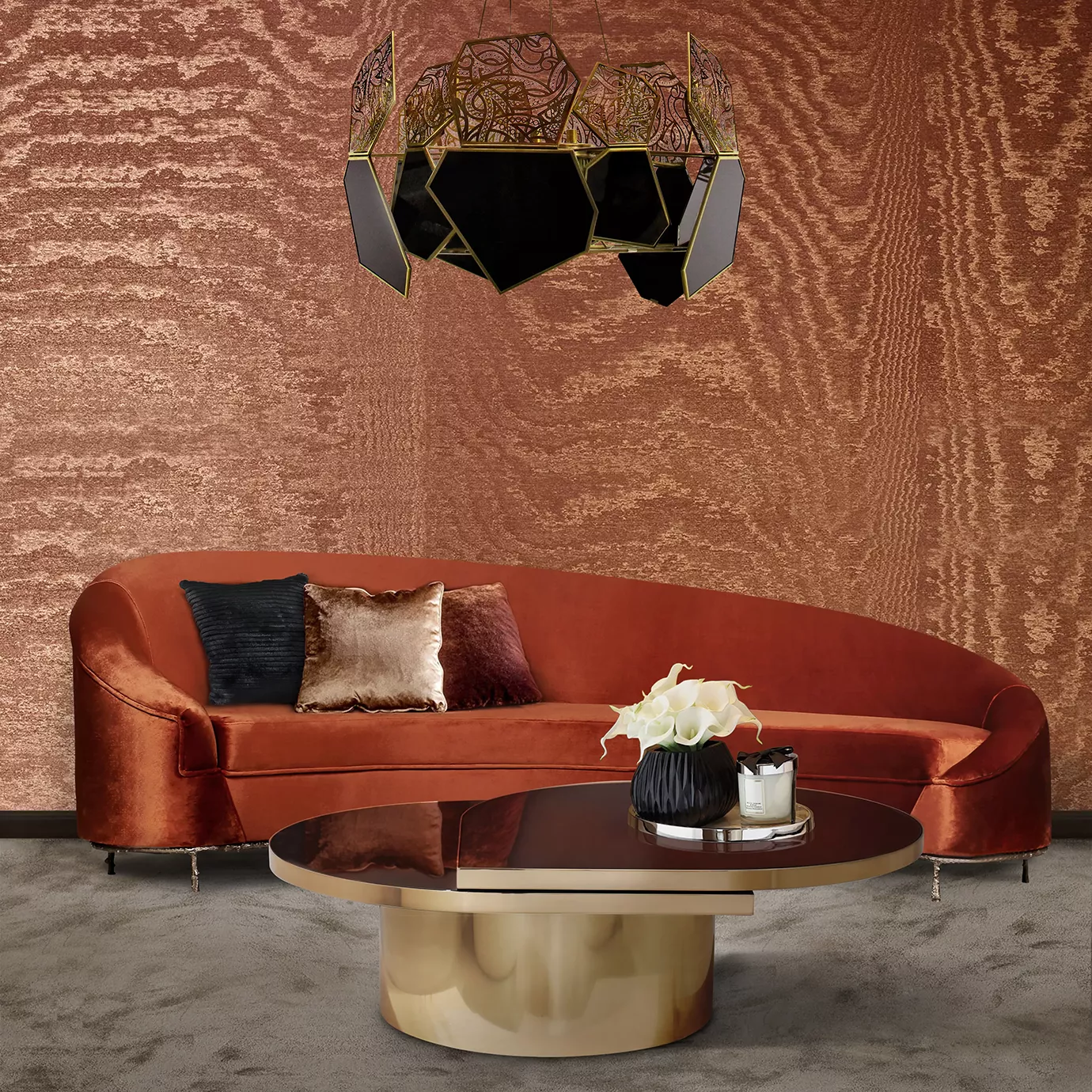 Hypnotique Bronze Glass Luxe Chandelier