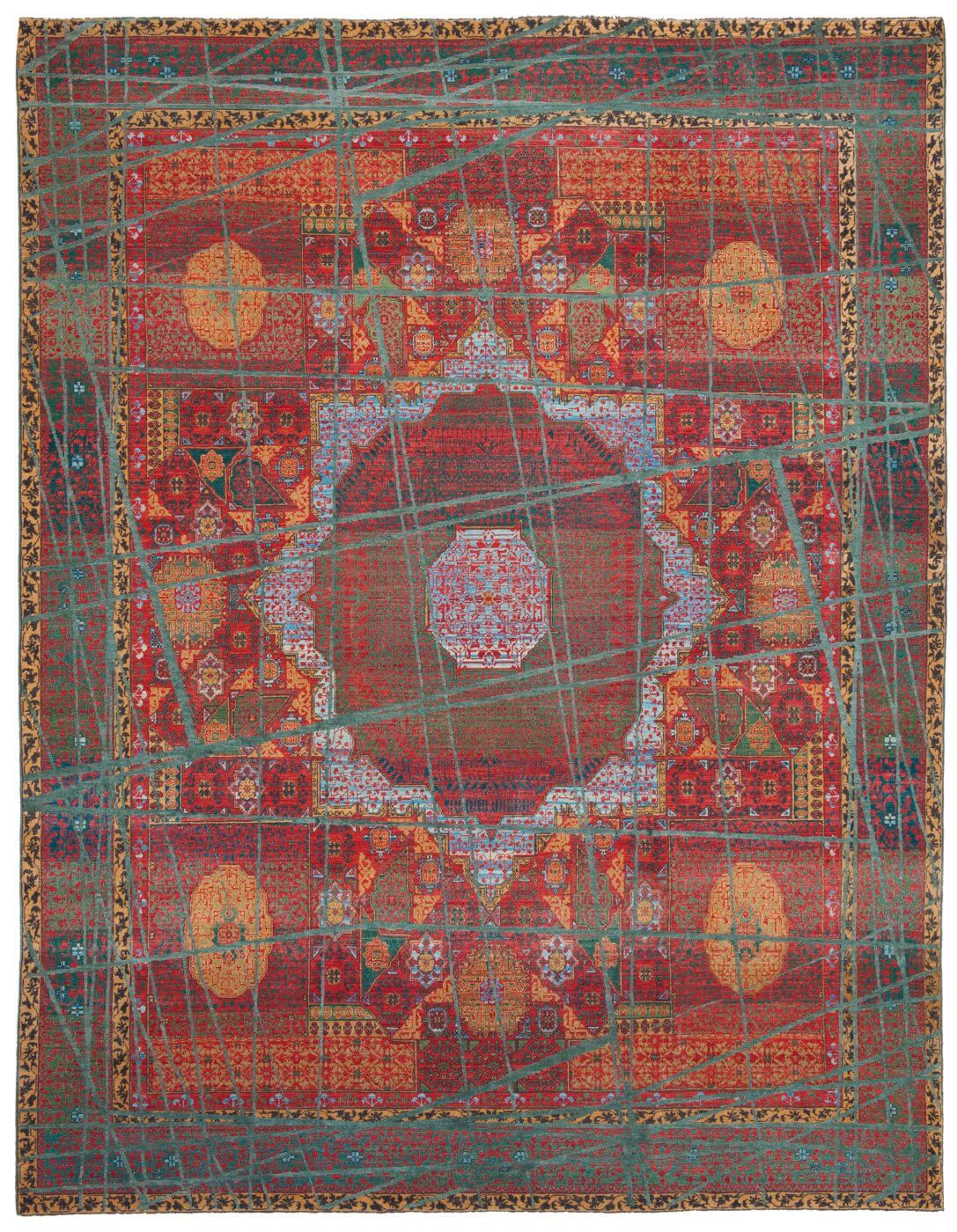 Mamluk Hand-woven Wool Luxury Rug ☞ Size: 200 x 300 cm