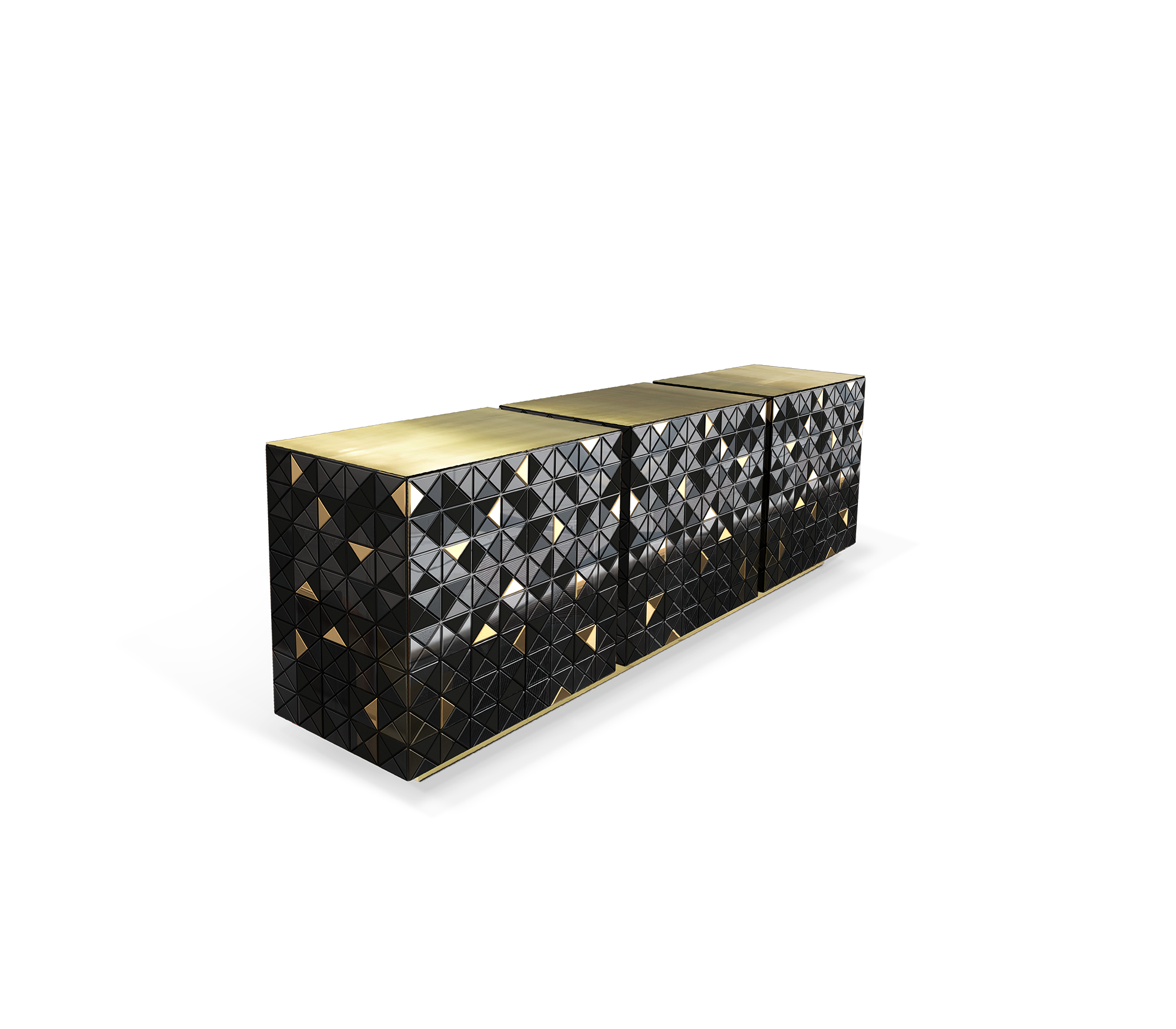 Mosaic Black & Gold Designer Sideboard