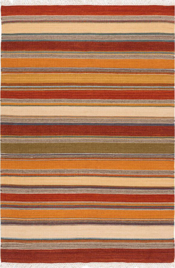 Wool Flat Weave Kilim Stripes Rug Col. 5