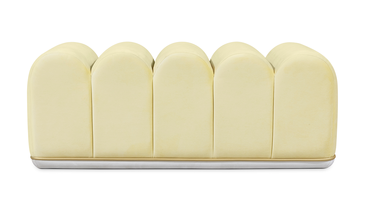 Sweet Swirl Yellow Modern Bench