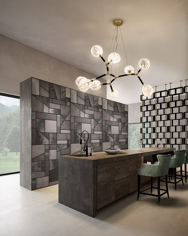 Multi-Shade Irregular Big Sculptural Suspension Light