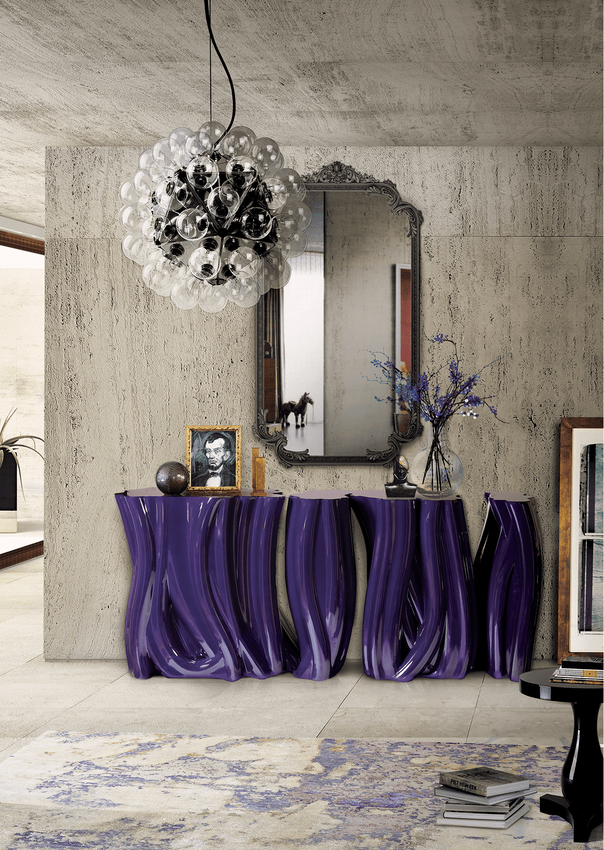 Monochrome Purple Elite Sideboard