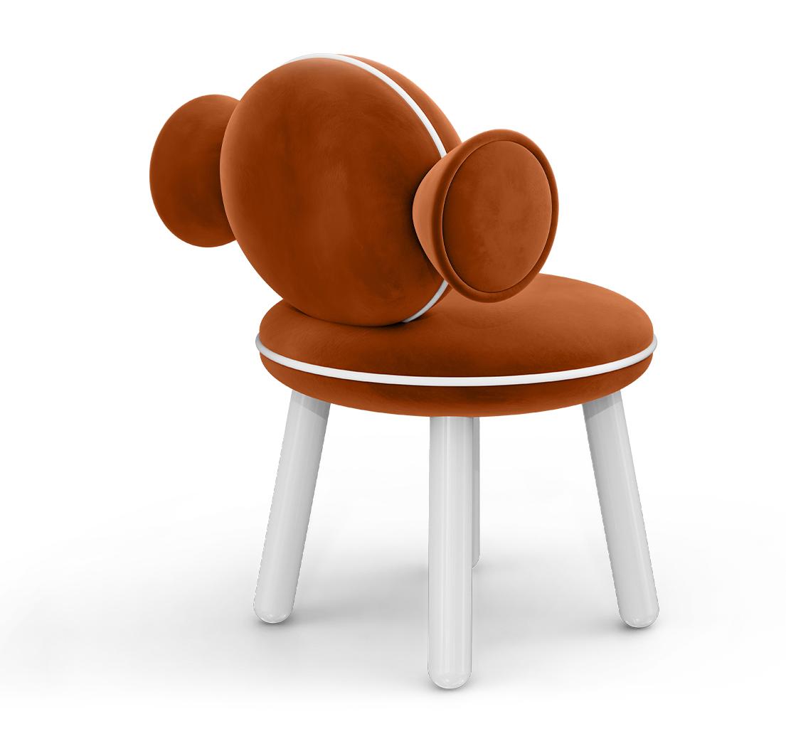 Lollipop Red Velvet Kids Chair