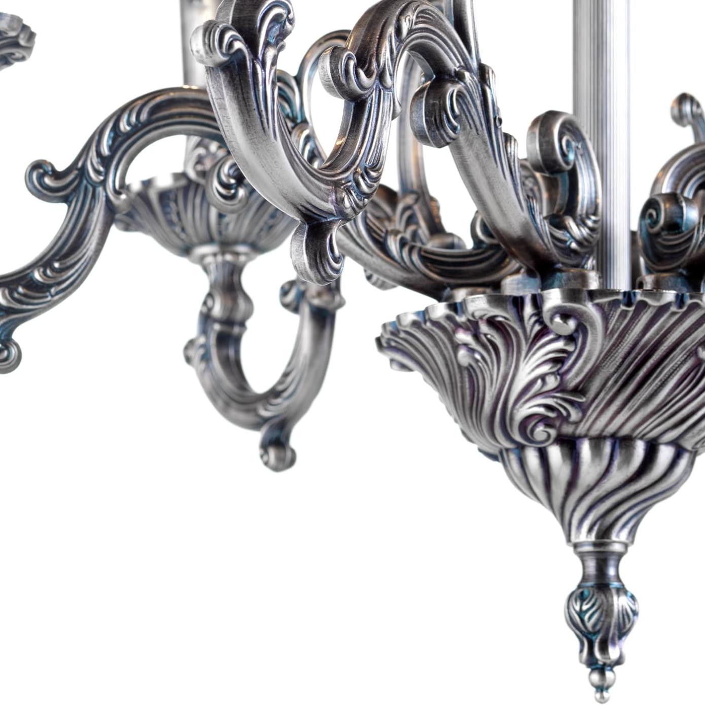 Classic Blue Silver Chandelier