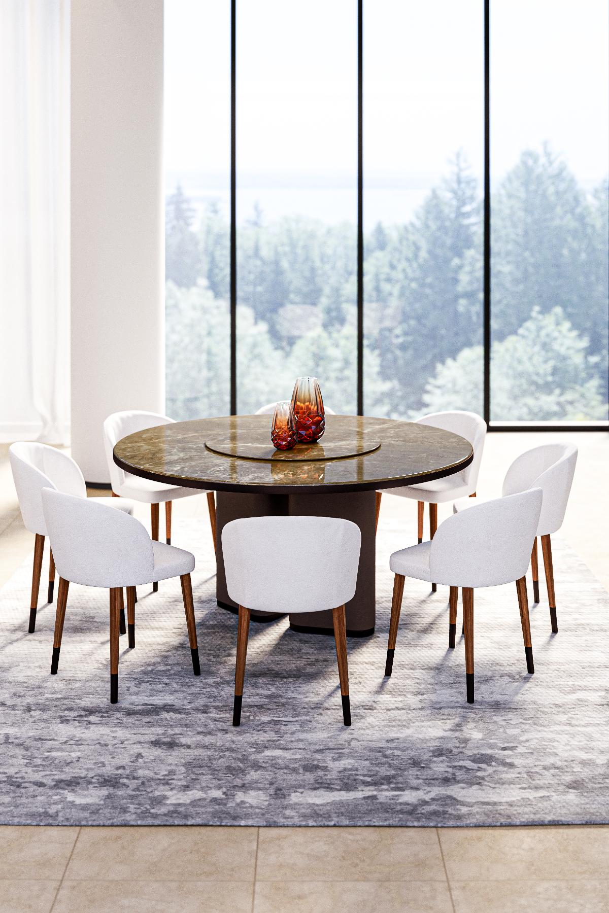 Fabian Dining Table with Lazy Susan