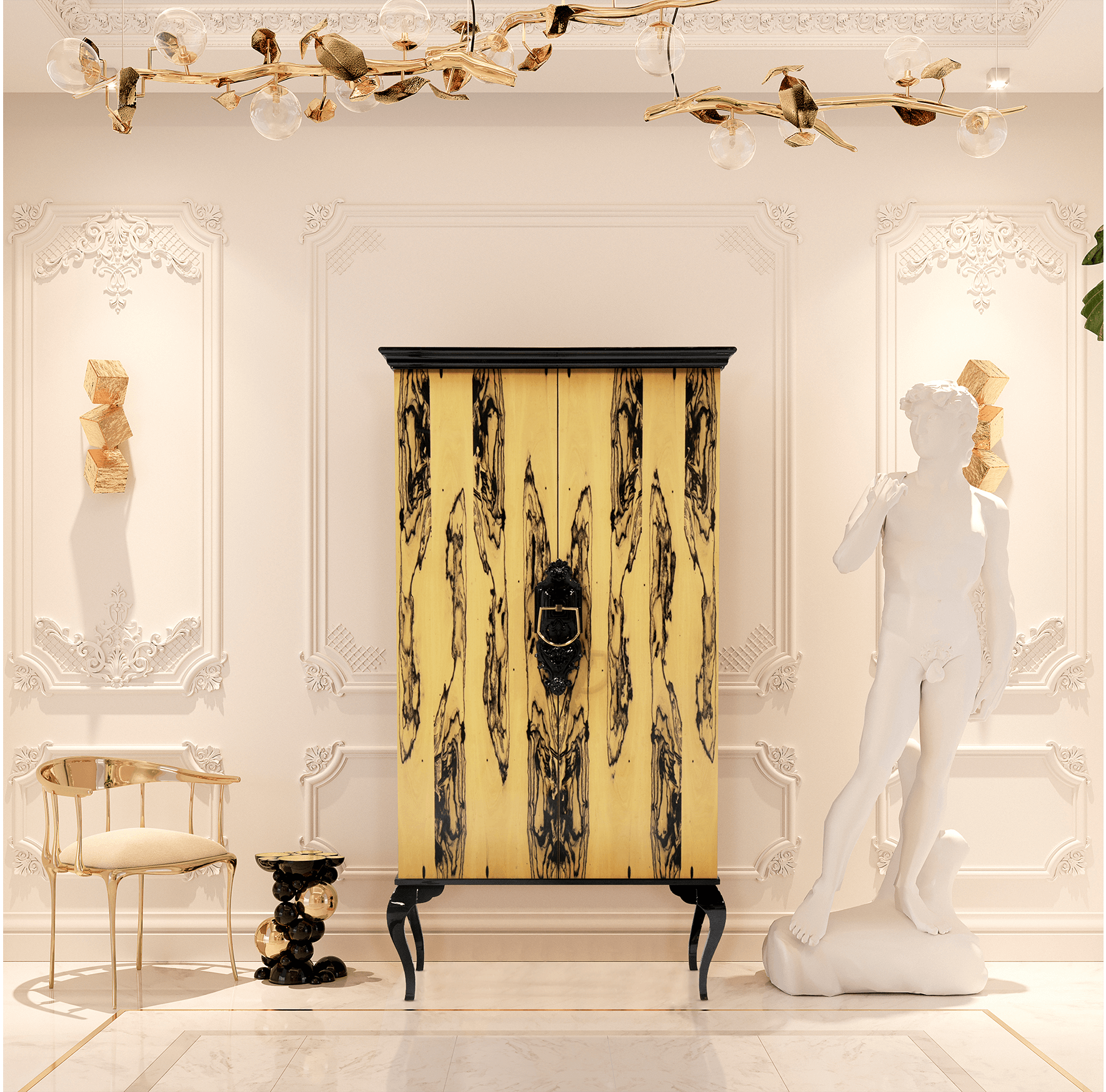 Louvre Ebony Royal Designer Cabinet