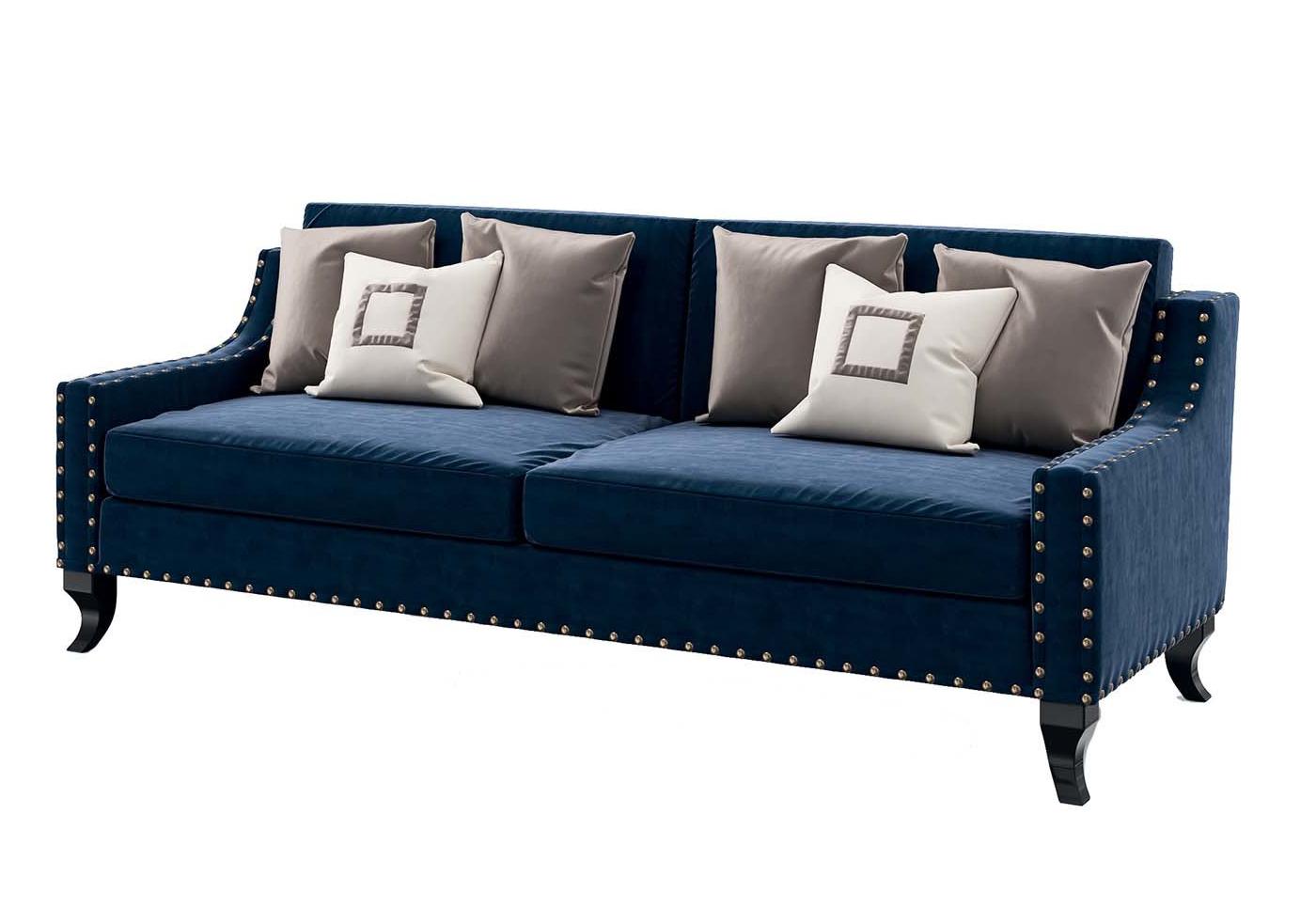 Oscar Dark Blue Handcrafted Sofa