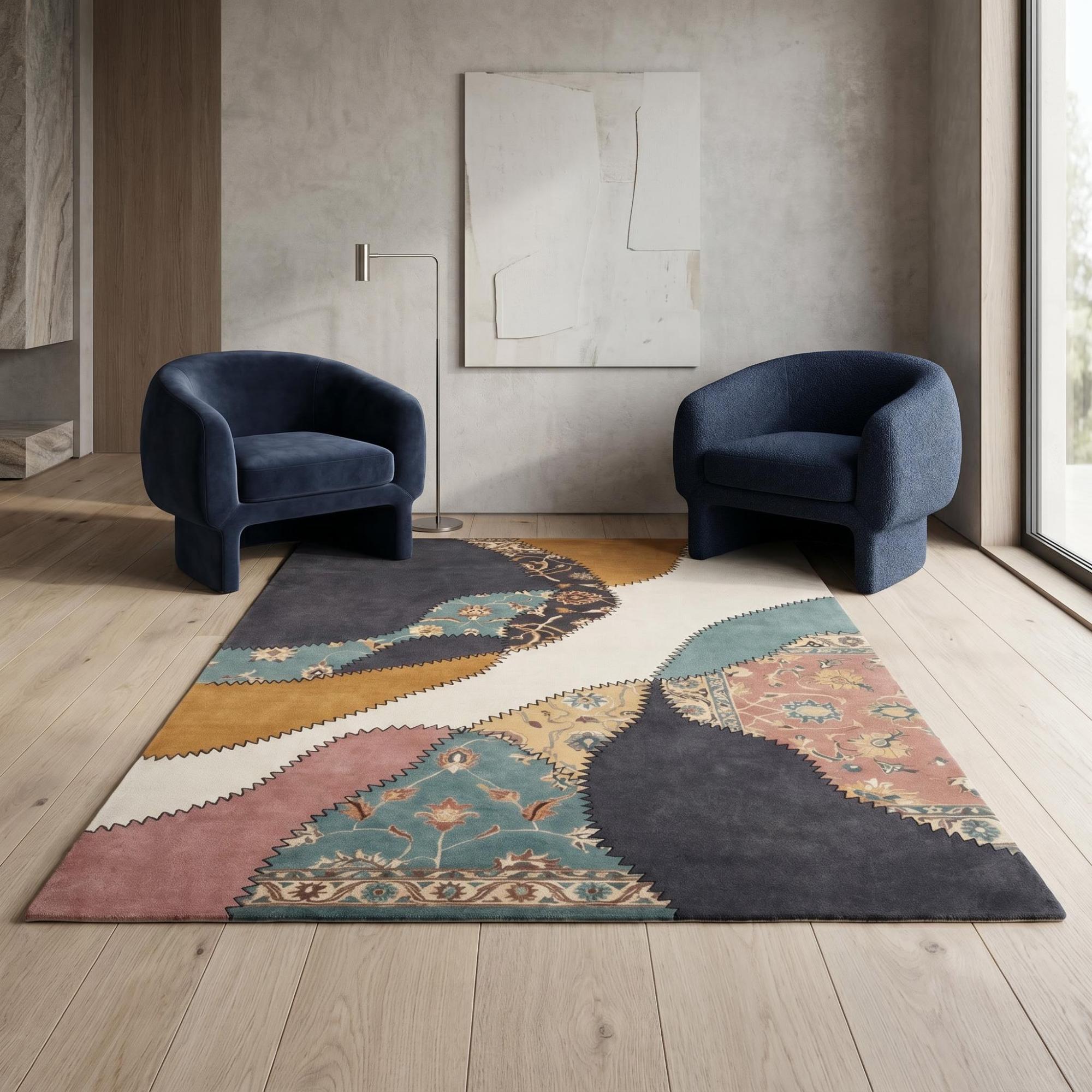 Pastel Collage Multi Designer Rug