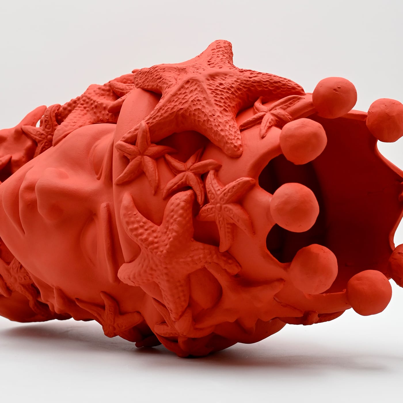 Moor's Head Sculpture Crafted in Red