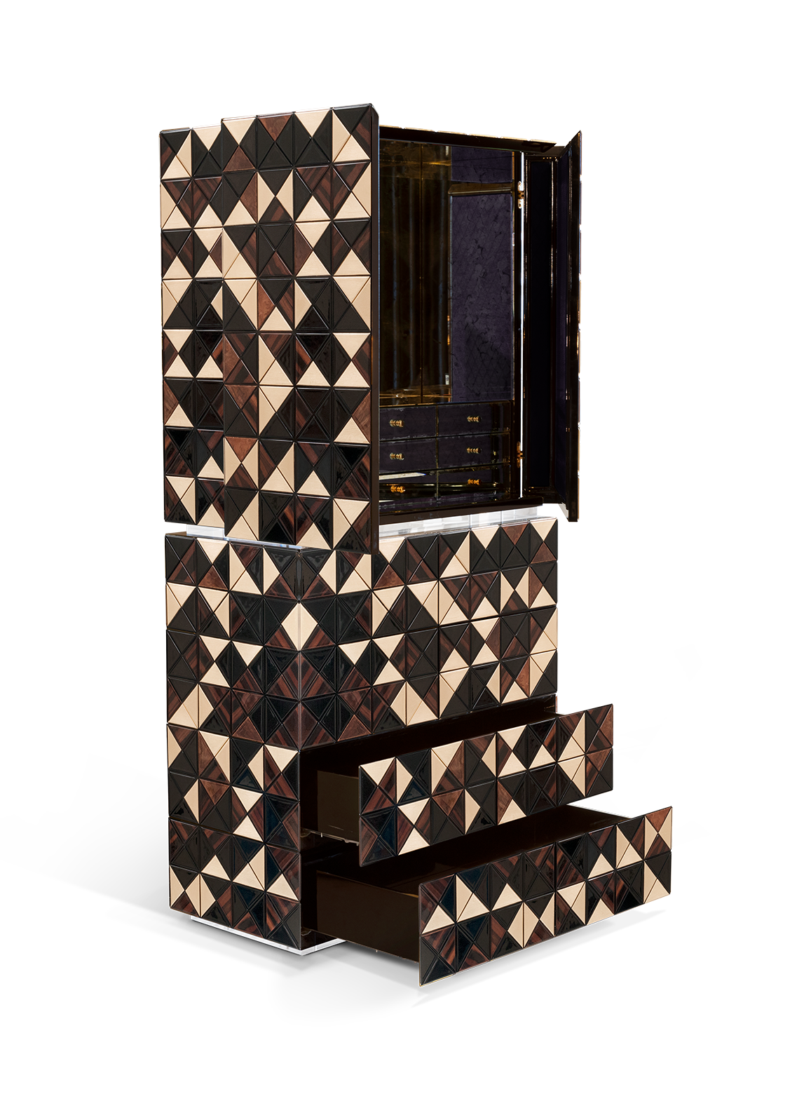 Mosaic II Walnut Designer Cabinet
