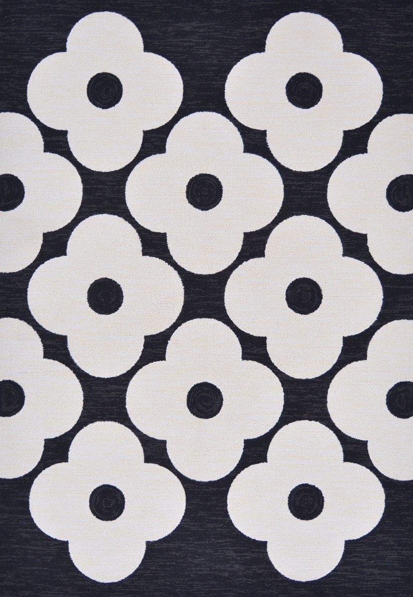 Dandelion Black Outdoor Rug
