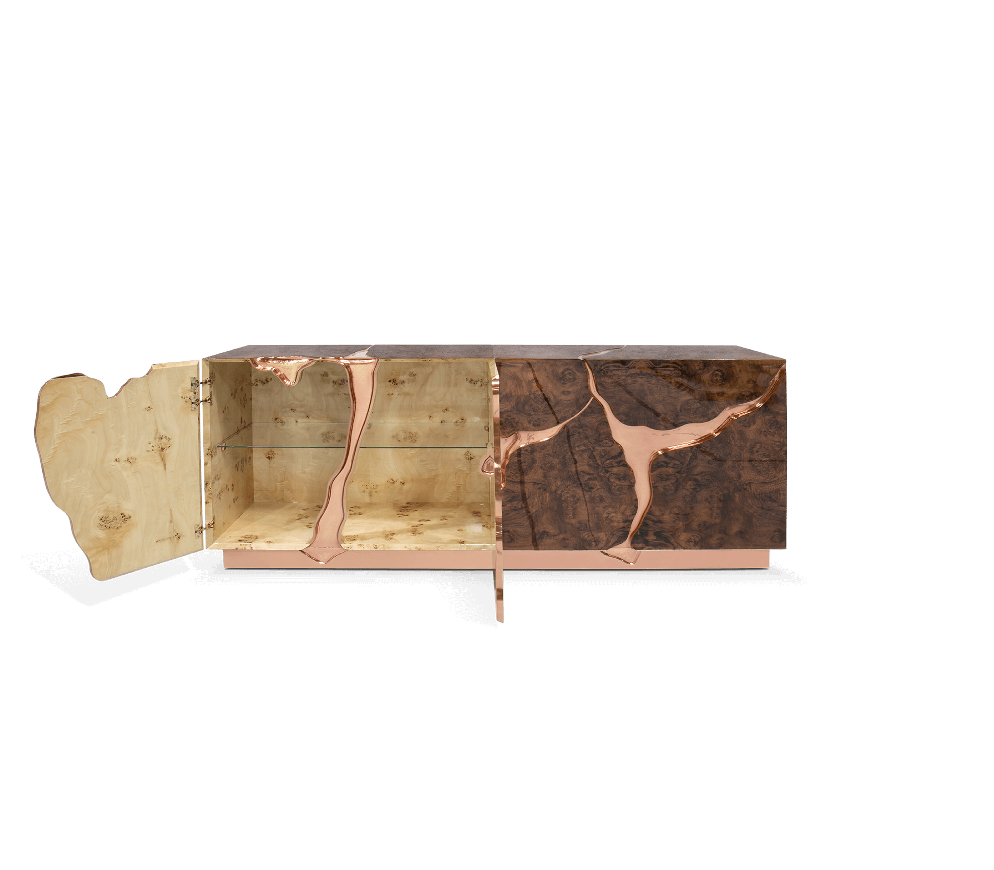 Fissure Rose Gold Designer Sideboard