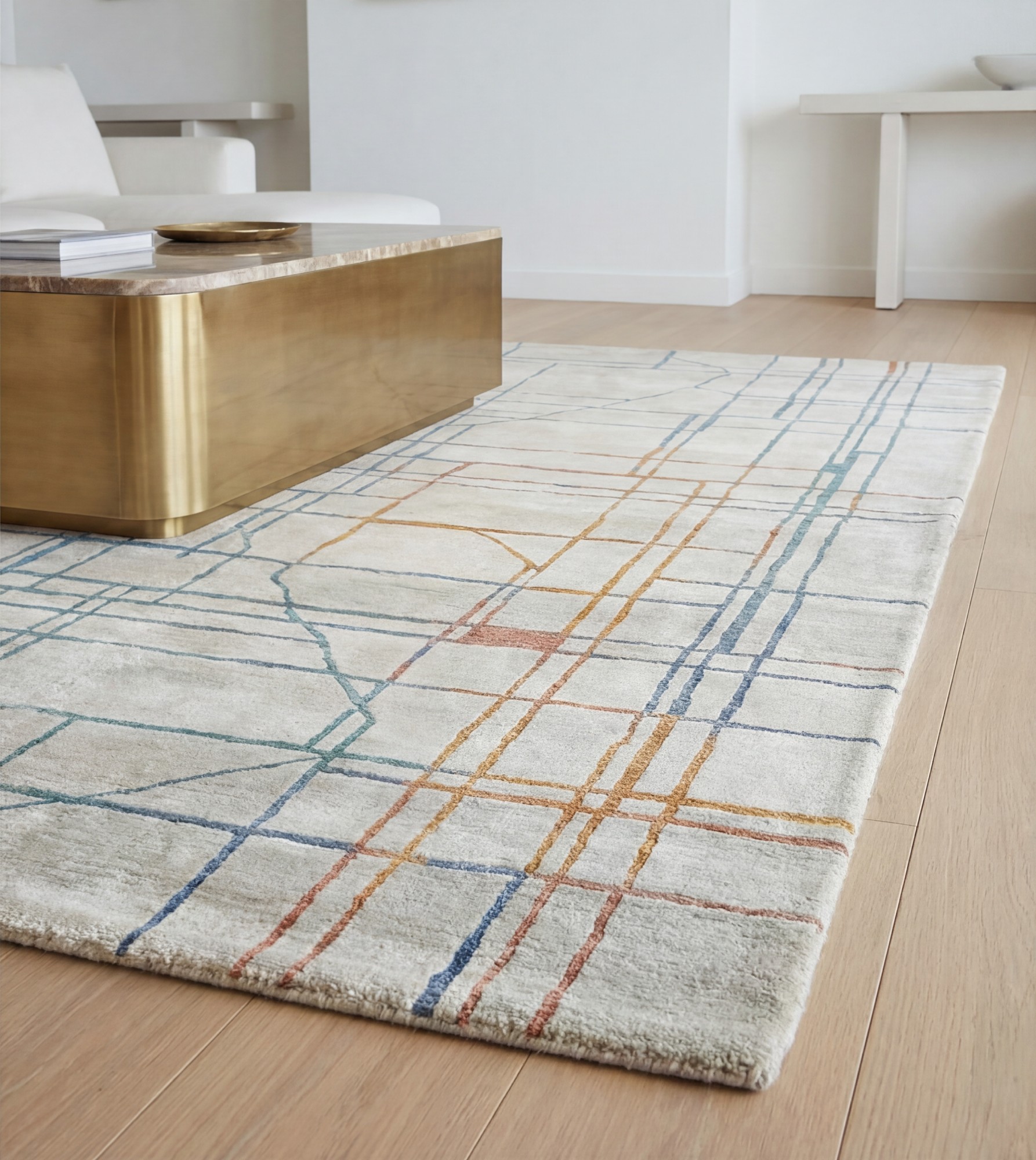 Linen Grid Handwoven Rug