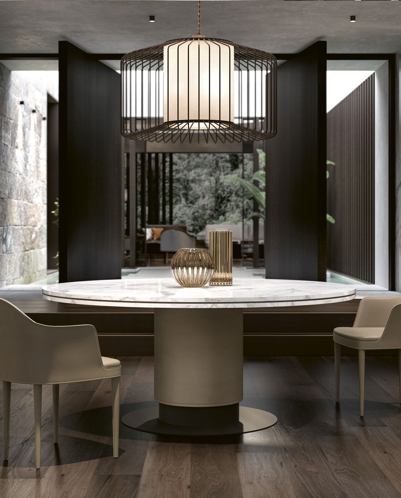 Elegant Marble Circular Dining Table | Dimensions: Ø 160 cm