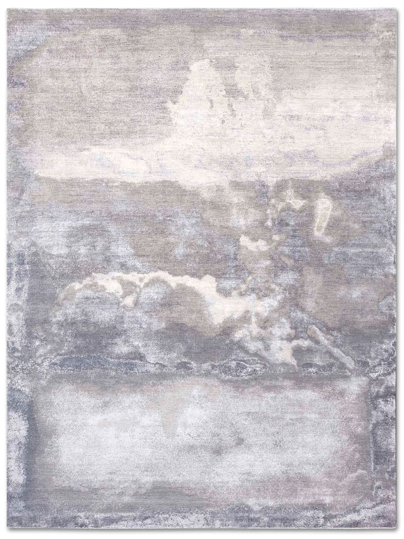 Clouds Light Grey Luxury Handwoven Rug