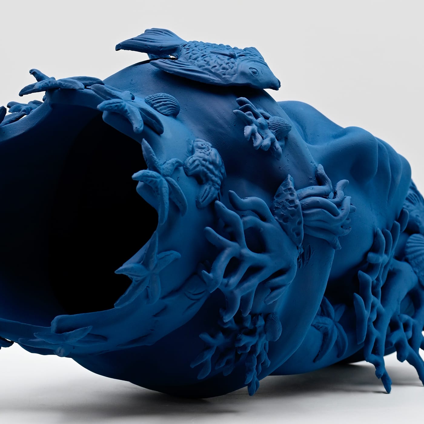 Royal Blue Handcrafted Moor's Head Sculpture
