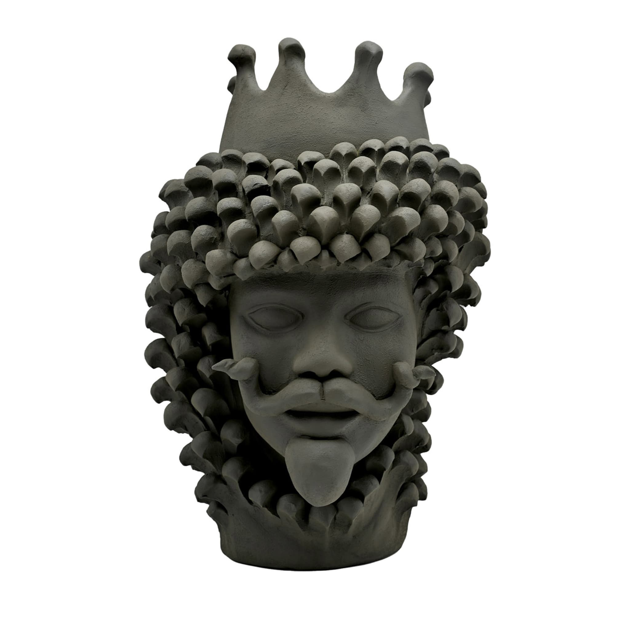Smoky Grey Moor's Head Sculpture