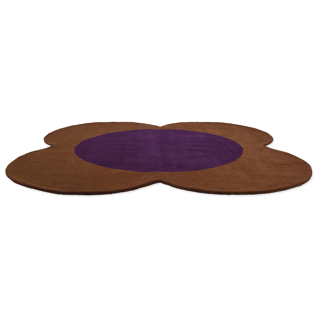 Flower Brown / Violet Designer Rug