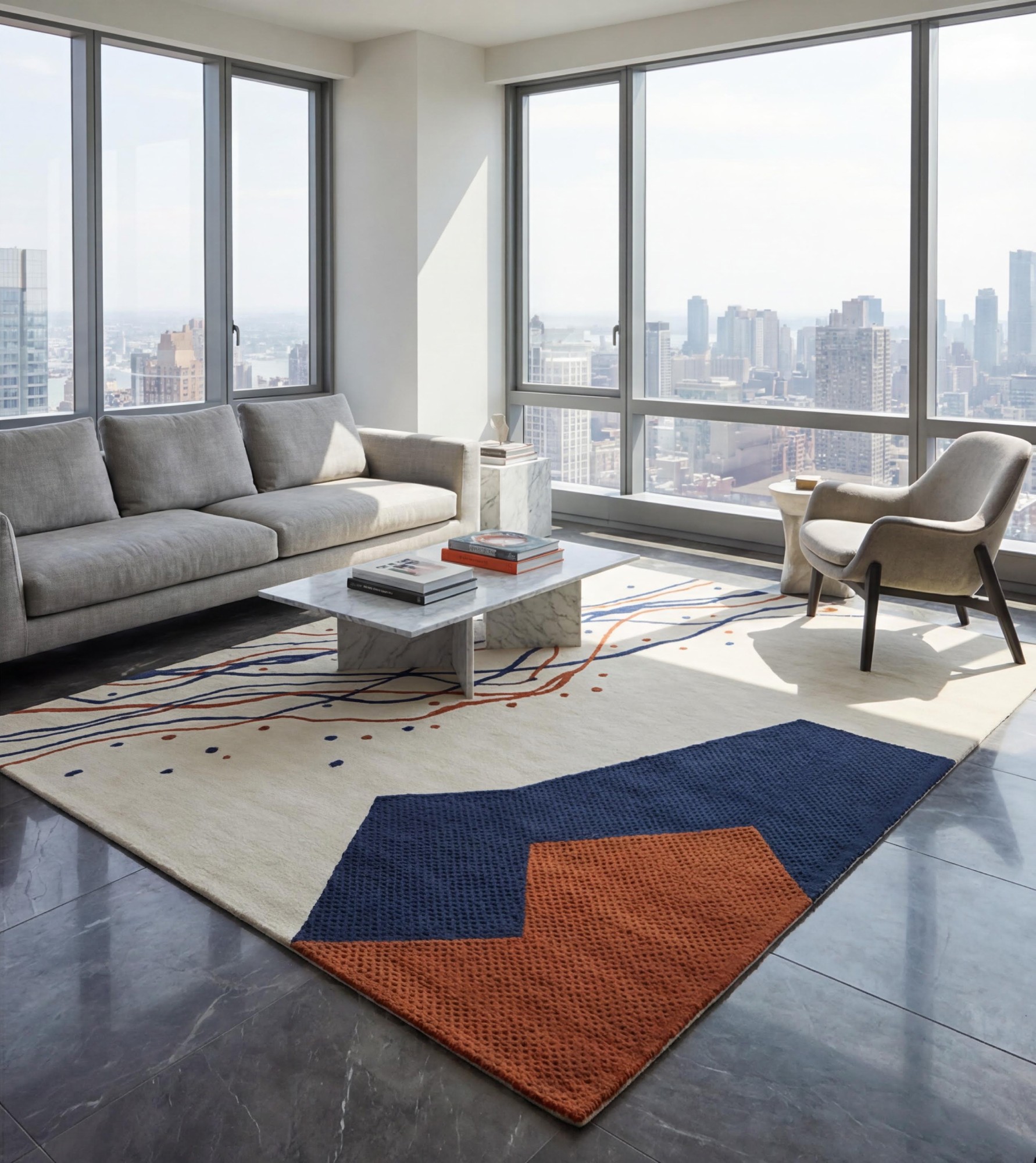 Linear Emblem Luxury Rug