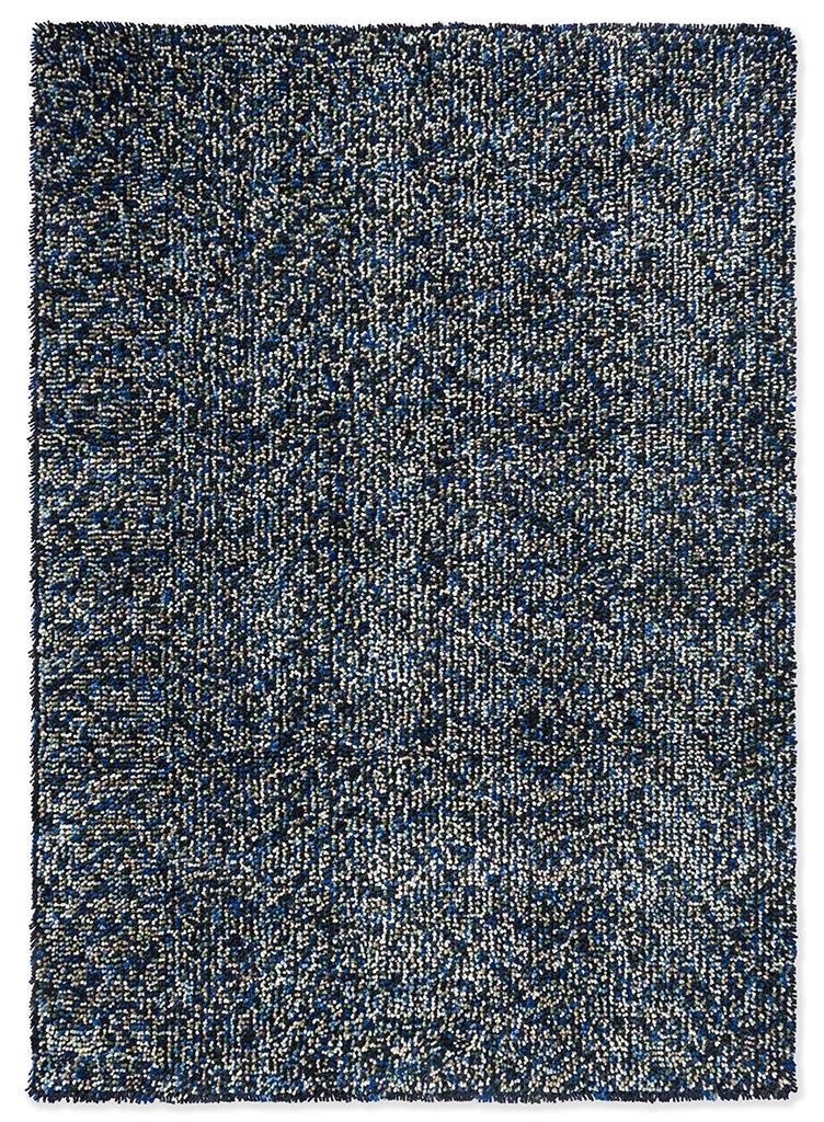 Pop-Art Blue Thick Pile Felted Rug