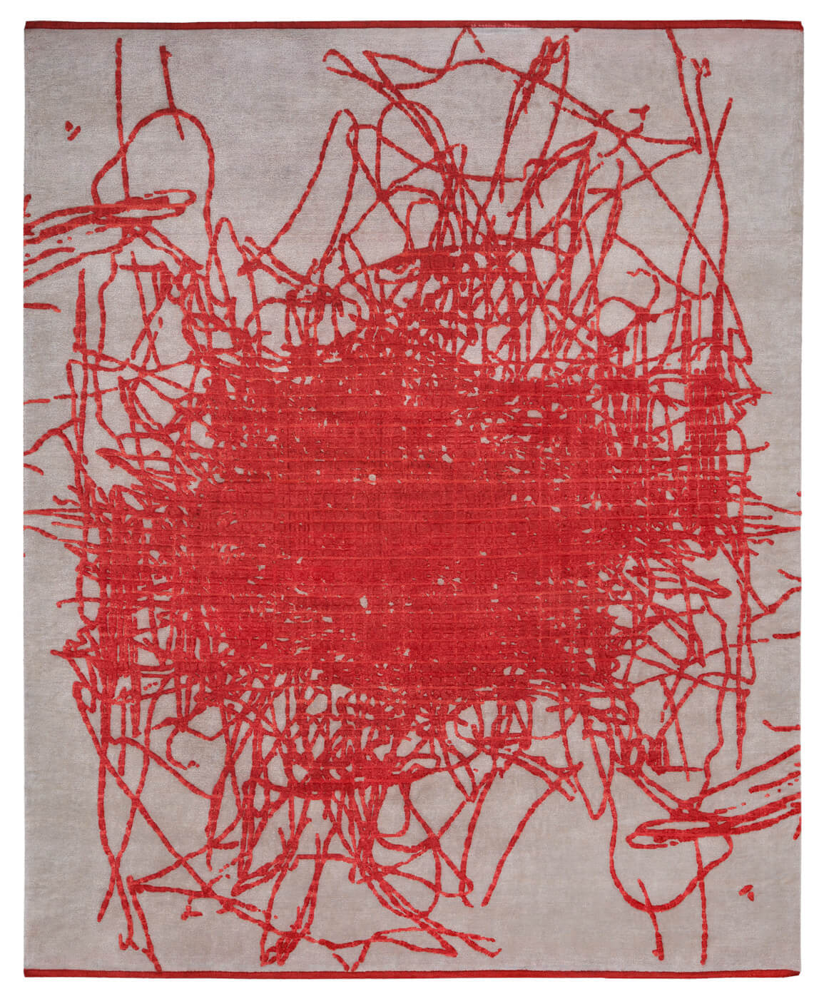 Grid Red Luxurious Rug