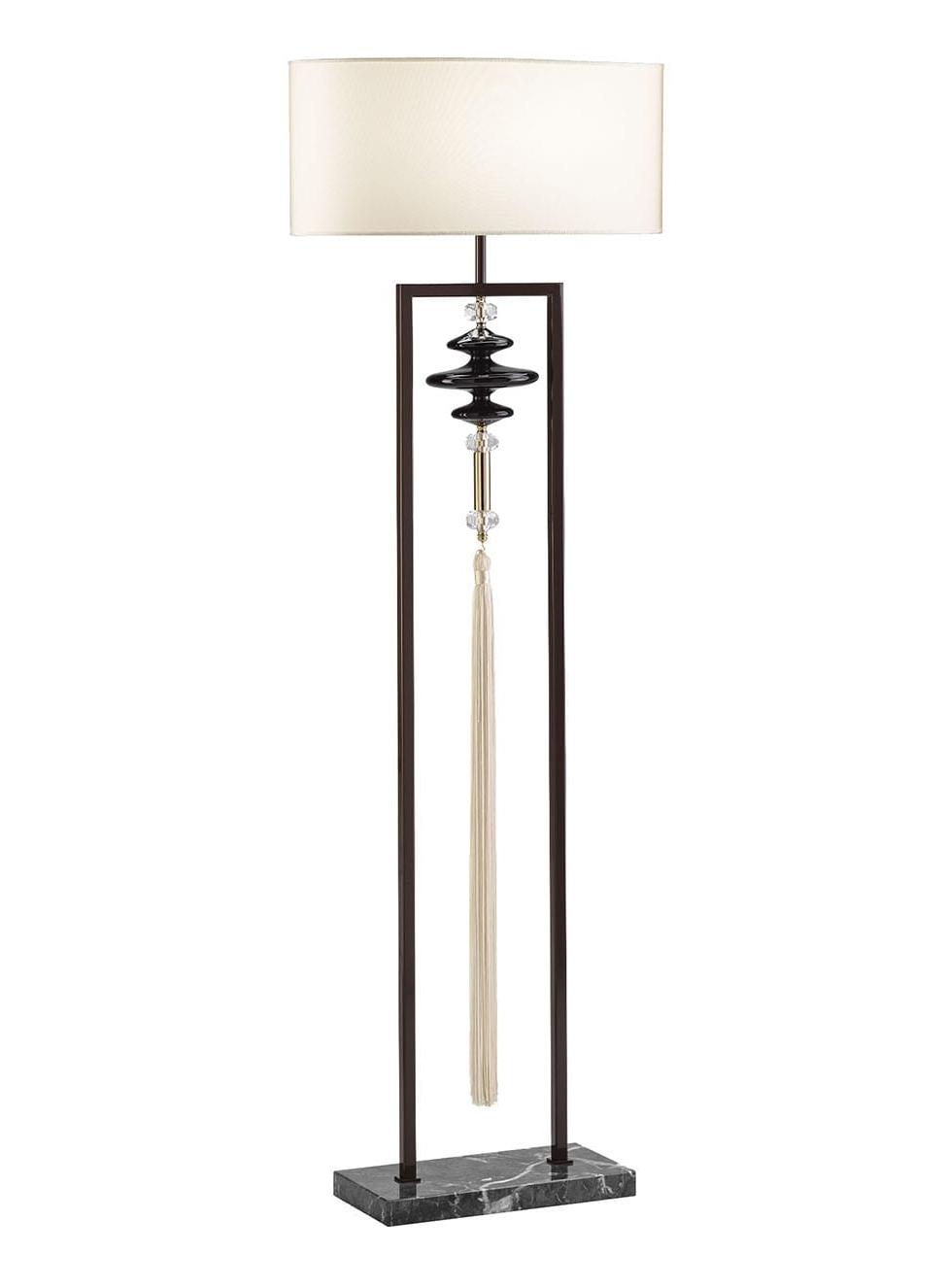 Marble Base Ivory Shade Floor Lamp