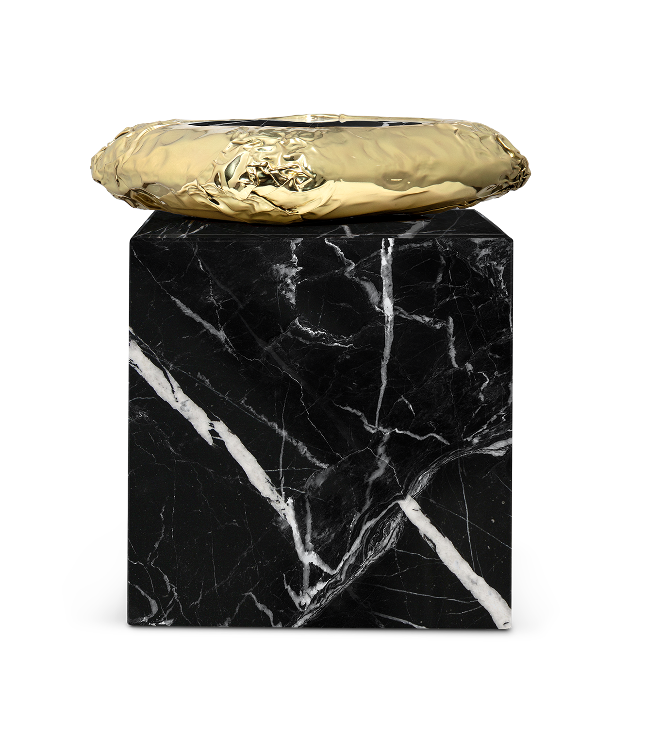 Megalith Nero Marquina Designer Side Table