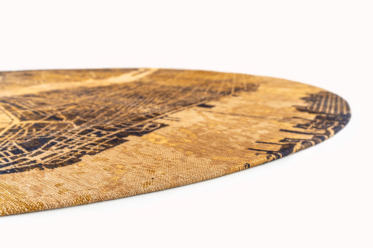 Elegant Gold Round Rug | Size: Ø 240 cm