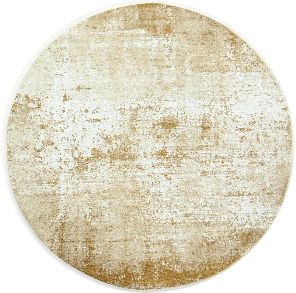 Cream Distressed Pattern Round Rug | Size: Ø 240 cm
