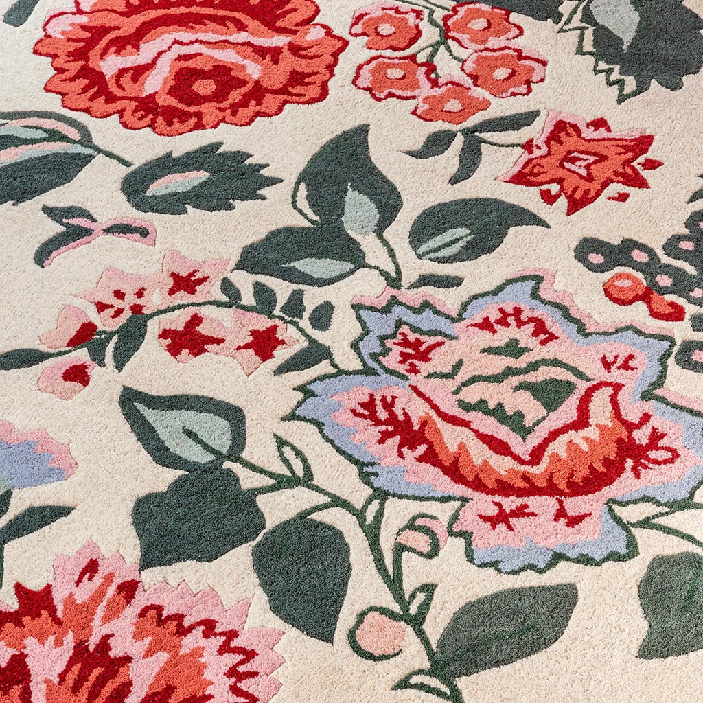 Botanical Floral Poppy Red Rug | Size: 200 x 280 cm