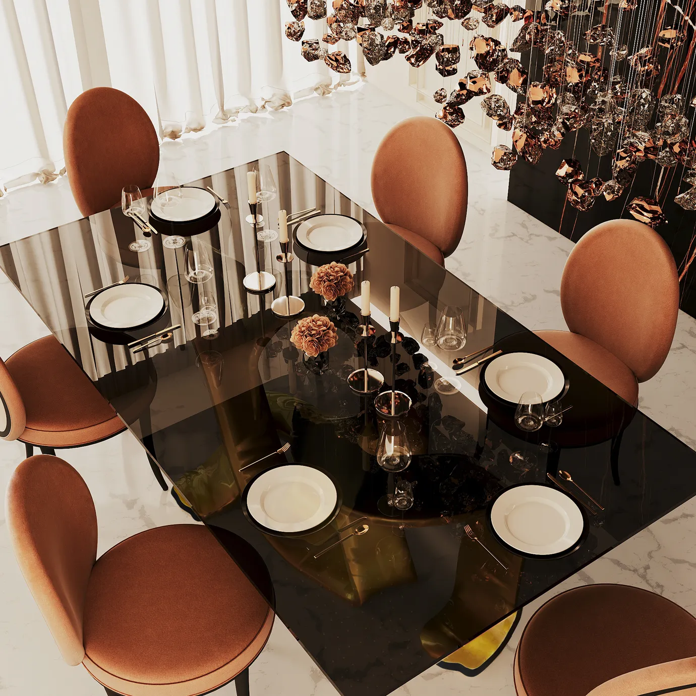 Ribbon Gold Leaf Table