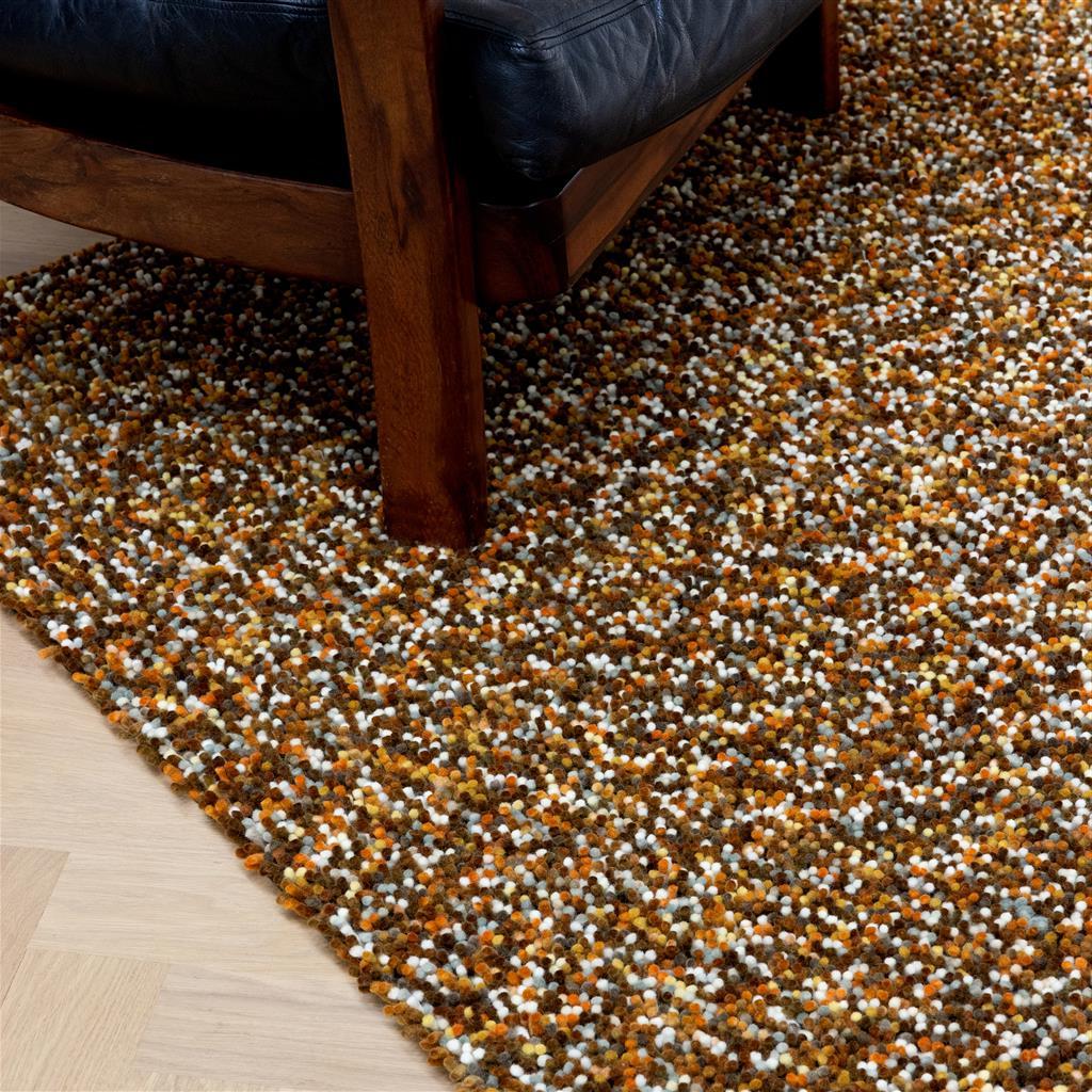 Pop-Art Yellow Thick Pile Felted Rug | Size: 200 x 280 cm