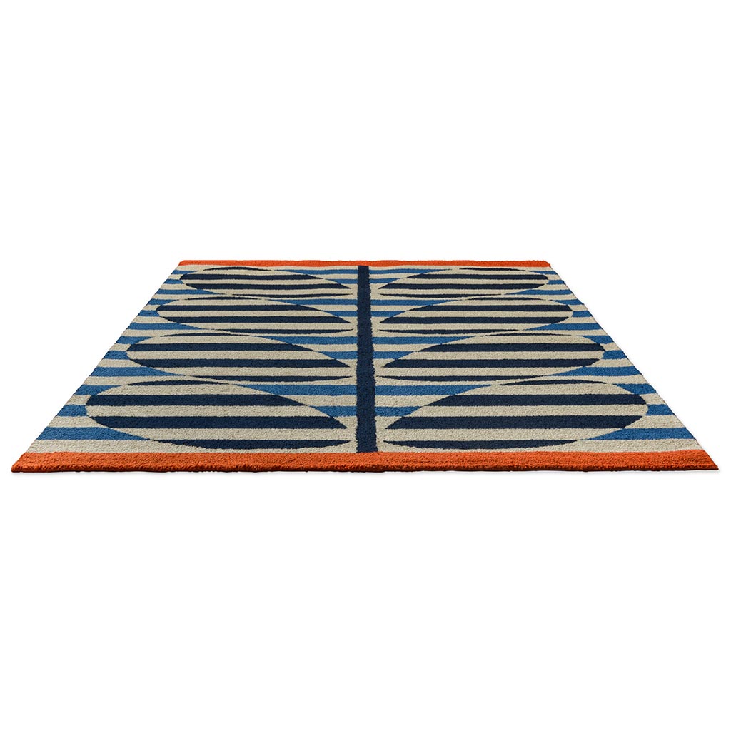 Striped Branch Azure Outdoor Rug | Size: 140 x 200 cm