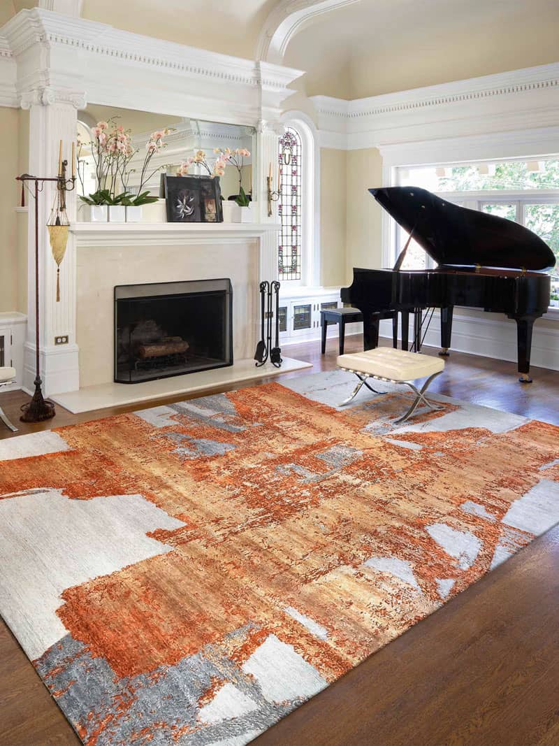 Rust Hand-Woven Exquisite Rug